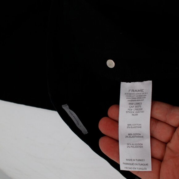 Frame pants Mens 31L31.5 L'Homme Slim corduroyl Mid Rise Stretch Noir Black - Picture 10 of 11